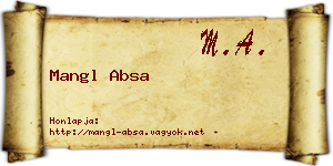 Mangl Absa névjegykártya